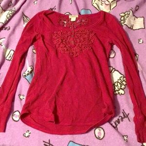 Long sleeve red shirt